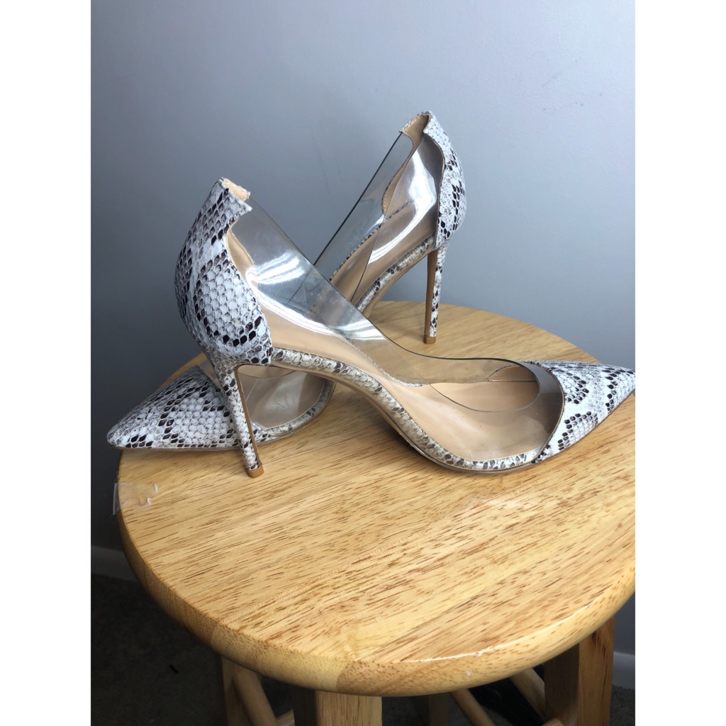 White Python Pumps